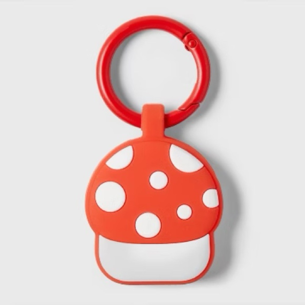 heyday Apple AirTag Keychain Mushroom Silicone Carabiner Accessory Holder, NWT 🍄